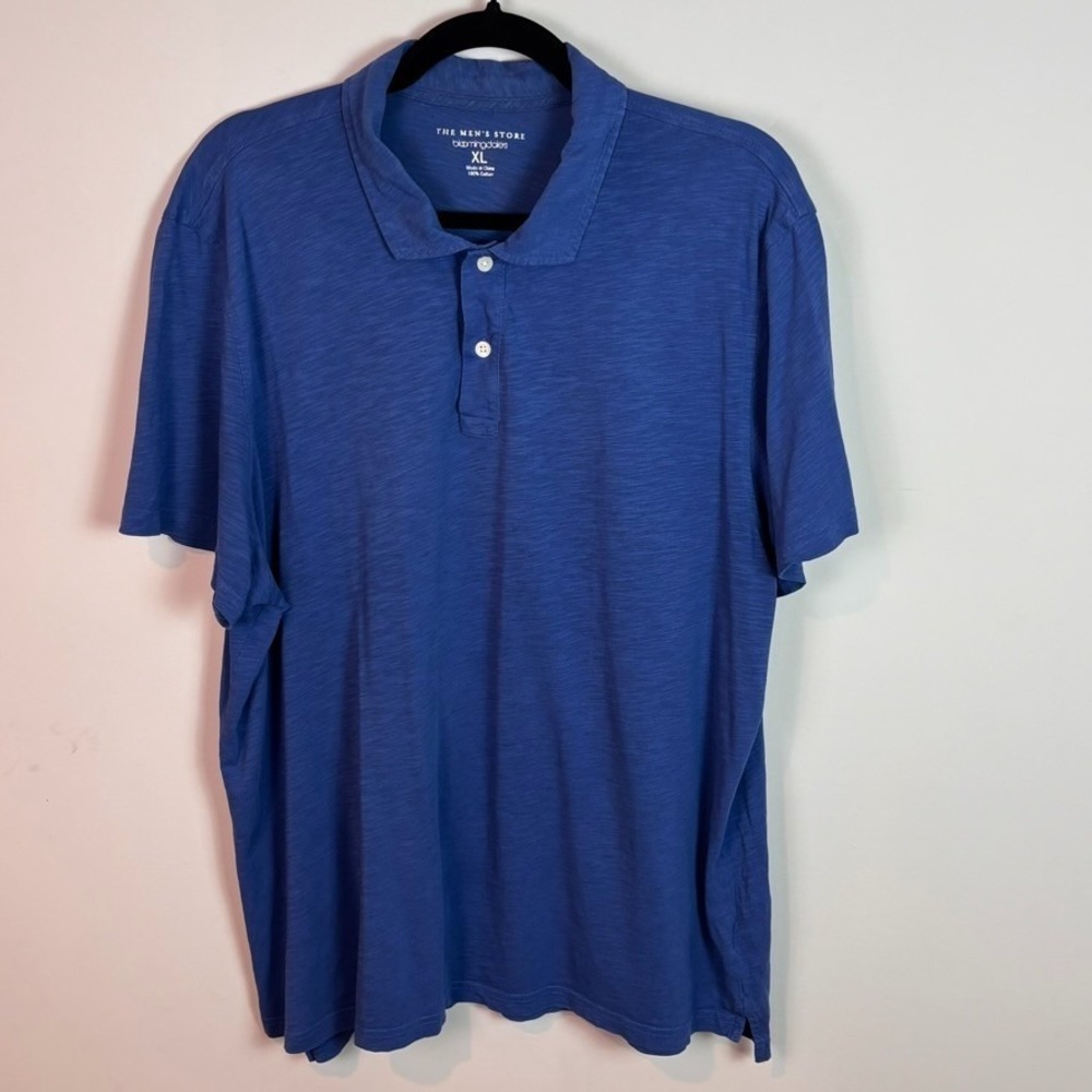 bloomingdales The Mens Store Blue 100% Cotton Short Sleeve Polo Top XL‎ Classic